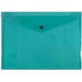BANTEX DOCUMENT FOLDER BUTTON CLOSURE A4 TRANSPARENT GREEN