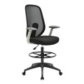 BURO FORCE DRAFTING CHAIR LIGHT GREY FRAME BLACK SEAT