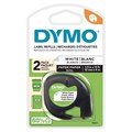DYMO 92630 LETRATAG LABELLING TAPE PAPER 12MM X 4M BLACK ON PEARL WHITE PACK 2