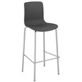 DAL ACTI CHAIR 4LEG LOW BARSTOOL CHROME FRAME CHARCOAL SHELL