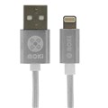 MOKI SYNCHARGE BRAIDED CABLE USBA TO LIGHTNING 900MM SILVER