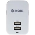MOKI USB WALL CHARGER DUAL WHITE