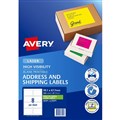AVERY 36104 L7165FG HIGH VISIBILITY SHIPPING LABEL LASER 8UP FLUORO GREEN BOX 25