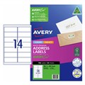 AVERY 936094 J8163 ADDRESS LABELS INKJET 14UP WHITE PACK 50