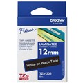 BROTHER TZE335 LAMINATED LABELLING TAPE 12MM WHITE ON BLACK