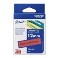 BROTHER TZE431 LAMINATED LABELLING TAPE 12MM BLACK ON RED