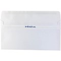 INITIATIVE DL ENVELOPES WALLET PLAINFACE SELF SEAL 80GSM 110 X 220MM WHITE BOX 500