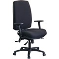 DAL ERGOSELECT STRIDE CHAIR EXTRA HIGH BACK BLACK NYLON BASE ADJUSTABLE ARMS LARGE SEAT FABRIC BLACK