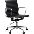 AERO MANAGERS CHAIR MEDIUM BACK ARMS LEATHER BLACK