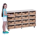 ELIZABETH RICHARDS MOBILE STORAGE UNIT WITH WICKER BASKETS 1440 X 450 X 860MM