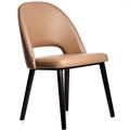 DURAFURN SEMIFREDDO CHAIR BLACK LEG TAUPE VINYL SEAT