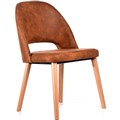 DURAFURN SEMIFREDDO CHAIR TROJAN OAK LEGS TAN FABRIC SEAT