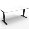 RAPIDLINE BOOST PLUS HEIGHT ADJUSTABLE SINGLE SIDED WORKSTATION 1500 X 750MM NATURAL WHITE TOP  BLACK FRAME