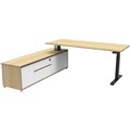 RAPIDLINE BOOST PLUS EXECUTIVE HEIGHT ADJUSTABLE WORKSTATION LHC 1800 X 750MM NATURAL OAKBLACK