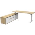 RAPIDLINE BOOST PLUS EXECUTIVE HEIGHT ADJUSTABLE WORKSTATION LHC 1800 X 750MM NATURAL OAKWHITE