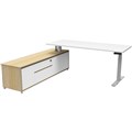 RAPIDLINE BOOST PLUS EXECUTIVE HEIGHT ADJUSTABLE WORKSTATION LHC 1800 X 750MM NATURAL WHITEWHITE