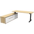 RAPIDLINE BOOST PLUS EXECUTIVE HEIGHT ADJUSTABLE WORKSTATION LHC 1800 X 900MM NATURAL OAKBLACK