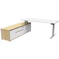 RAPIDLINE BOOST PLUS EXECUTIVE HEIGHT ADJUSTABLE WORKSTATION LHC 1800 X 900MM NATURAL WHITEWHITE