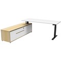 RAPIDLINE BOOST PLUS EXECUTIVE HEIGHT ADJUSTABLE WORKSTATION LHC 1800 X 900MM NATURAL WHITEBLACK