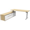 RAPIDLINE BOOST PLUS EXECUTIVE HEIGHT ADJUSTABLE WORKSTATION LHC 2100 X 750MM NATURAL OAKWHITE