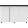 RAPID INFINITY DELUXE 3 SWING DOOR CUPBOARD 1500 X 450 X 730MM NATURAL WHITE LAMINATE BLACK RIGID EDGING
