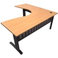 RAPID SPAN CORNER WORKSTATION WITH METAL MODESTY PANEL 1800 X 1800 X 700MM BEECHBLACK