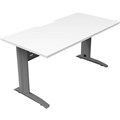 DELUXE RAPID SPAN STRAIGHT DESK WITH METAL MODESTY PANEL 1500 X 750 X 730MM SILVERNATURAL WHITE