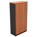 OM FULL DOOR STATIONERY CUPBOARD 900 X 450 X 1800MM CHERRYCHARCOAL