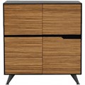 NOVARA CREDENZA 4 DOOR 1224 X 425 X 1250MM ZEBRANO TIMBER VENEER