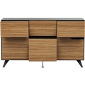 NOVARA CREDENZA 6 DRAWS 1825 X 425 X 800MM ZEBRANO TIMBER VENEER