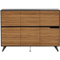 NOVARA CABINET 6 DOOR 1825 X 425 X 1750MM ZEBRANO TIMBER VENEER