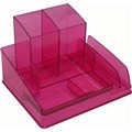 ITALPLAST DESK ORGANISER TINTED PINK