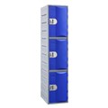 STEELCO HEAVY DUTY HDPE LOCKER 3 TIER FULL HEIGHT 1800 X 385 X 500MM