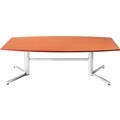 OM BOARDROOM TABLE BOAT SHAPED 2400 X 1200MM CHERRYCHROME
