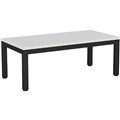 OLG AXIS COFFEE TABLE 1200 X 600MM BLACK FRAME WHITE TOP