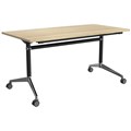 OLG MODULUS FLIP TABLE 1800 X 750MM BLACK FRAME NEW OAK TOP