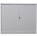 STEELCO TAMBOUR DOOR CABINET 2 SHELVES 1015H X 1200W X 463D MM WHITE SATIN