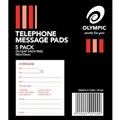 OLYMPIC TELEPHONE MESSAGE PADS 50 LEAF PACK 5