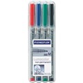 STAEDTLER 315 LUMOCOLOR NONPERMANENT MARKER BULLET MEDIUM 10MM ASSORTED WALLET 4
