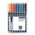 STAEDTLER 318 LUMOCOLOR PERMANENT MARKER BULLET 06MM ASSORTED WALLET 8