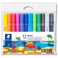 STAEDTLER 328 NORIS CLUB TRIANGULAR FIBRE TIP PENS 30MM ASSORTED PACK 12