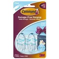 COMMAND ADHESIVE SMALL HOOKS CLEAR PACK 2 HOOKS AND 4 STRIPS