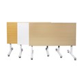 PIVOT WHITE FLIP TOP TABLE 1800 X 750MM BEECH TOP